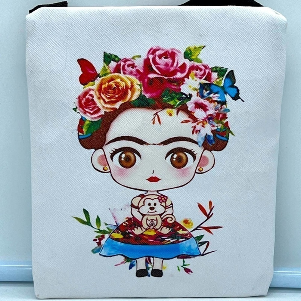 NWT PRINCESS Accessories Frida Kahlo white shoulder or crossbody bag - Picture 16 of 16